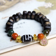 Agate Bracelet String Female Sui Nanhongda Woven Dzi Beads Wholesale Agarwood Dried Tibetan Style Ra