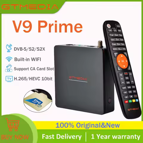GTMEDIA V9 Prime Satellite Receiver DVB-S/S2/S2X 1080P Full HD TV Box Built-in 2.4G WIFI H.265/HEVC 