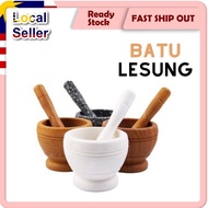 STY_HOME Mortar and Pestle Wooden Garlic Spice Mixing Grinding Bowl 11 cm Mortar | Batu Lesung Kayu Moden