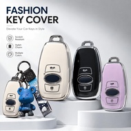For Toyota GR86 Car Key Cover Case Glossy Protective Smart Remote Key Shell with Cute Bear Charm Wri