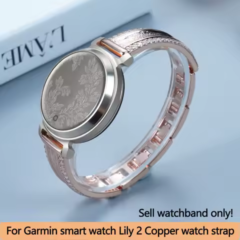 Lily2 quick release metal watchband for Garmin new smart watch Lily 2 Copper watch strap Ladies Fash