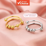 Anxiety Relief Ring Adjustable Bead for Stress Mood Control Unisex Jewelry