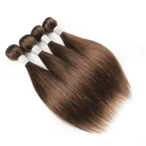 1 Bundle Chocolate Brown 100% Human Hair Weave Bundles Extension 50(±5)gram Silky Straight Style Col