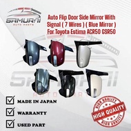 Toyota Estima ACR50 GSR50 Auto Flip Side Mirror With Signal (6 Color ) ( 7 Wires ) ( Blue Mirror ) O