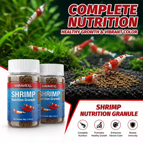 MIRAVEXL 80g Shrimp Nutrition Granule Premium Aquarium Shrimp Food for Cherry Crystal Red Neocaridin
