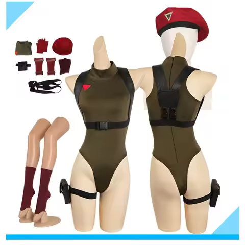 Fighter Fantasy Cammy Cosplay Costume Adult Women Jumpsuit Gloves Hat Fantasia Outfits Halloween Car