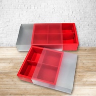6/4 holes Red Box | Christmas Box | Mooncake Box | CNY Red Box |Transparent Box | Fruit Tart Box | W
