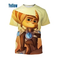 2023 Game Ratchet and Clank Rift Apart 3D Printed T-shirt Fashion Men's T-shirt Summer Casual Round 