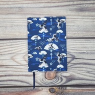 日式扇子鶴紋布書套 - A5