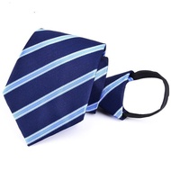 Men's zipper tie free of knots 8CM formal business groom wedding red black stripes领带