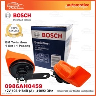 🚗🎁✖✚◙Car BM Twin Horn Set – Bosh Evolution Fanfare Horn 12 Volt 410 Hertz &amp; 510 Hertz