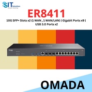 TP LINK OMADA ER8411 (10G SFP+ Slots x2 (1 WAN , 1 WAN/LAN) | Gigabit Ports x9 |  USB 3.0 Ports x2 |