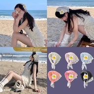 French Lace Thin Turban Triangle Retro Cute Triangle Cloth Headband Beach Holiday Headwear Woman