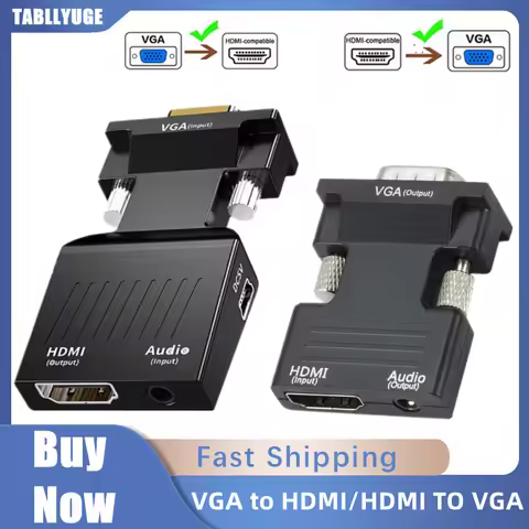 VGA to HDMI-compatible Converter Adapter HD 1080P VGA Adapter For PC Laptop To HDTV Projector Video 