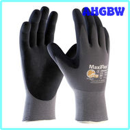 AHGBW MaxiFlex PIP 34-874 Maxi Flex ถุงมือเคลือบยางตรงฝ่ามือด้วยไนไตรโฟม34874แบบสุดยอดสีเทา (แพ็ค12ช