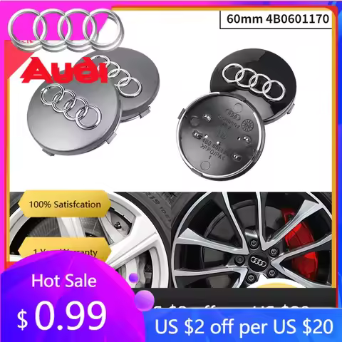 Hub Caps Hot For Audi 4pcs 60mm Car Styling Audi Wheel Center Cap Emblem Hub Covers Badge For Audi B