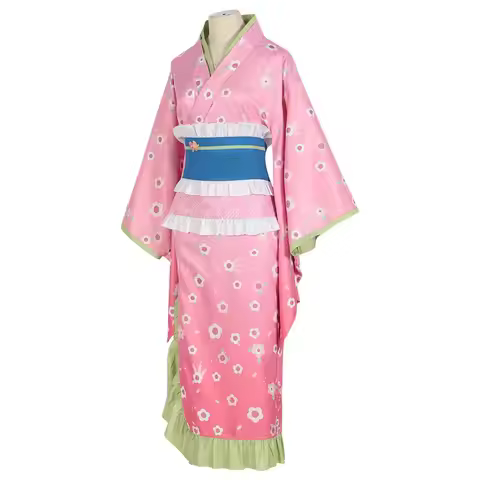 Anime Cosplay Costume Tokito Muichiro/Kanroji Mitsuri/Nezuko Kimono Slayer Wig Halloween Party Women