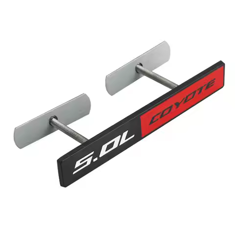 1pc 5.0L Coyote Red Black Logo Front Grille Emblem Badge for F150 Mustang GT Fx4 Car Gadget Accessor