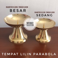 Tempat Lilin Kuningan Parabola/ tempat lilin kuningan/ tempat lilin altar