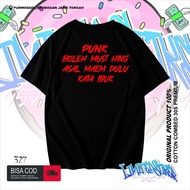 HITAM Men's black punk t-shirt can must be turned on as long as you want cool mom words new design p