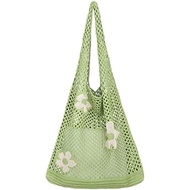 Ovida Crochet Tote Bag Mesh Beach Bag Fairycore Hobo Fairy Grunge Aesthetic Shoulder Bag Y2k Purse f