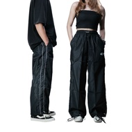 RVRSE - Baggy Pants Two Line Black| Baggy Track Pants | Parachute Parachute | Men & Women Y2K Skena 
