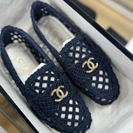 閒置未使用 CHANEL香奈兒鏤空編織網鞋 35碼 附件：塵袋+盒