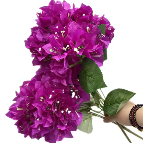 Artificial Bougainvillea Bouqut Flower 5 Forks Bougainvillea Speetabilis Tree Branch for Wedding Cen