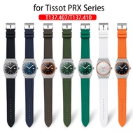 Strap With Adapter for Tissot PRX Series T137.407/T137.410 Super Player Men 40mm Quick Release Silicone Rubber Sport Watch Band Accessories 12mm