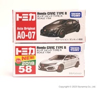 國都嚴選【TOMICA】  No.58  &amp; AO-07 2件組 Honda CIVIC Type R 新車貼 #絕版品