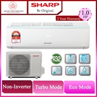 【LOWEST PRICE】Sharp 1HP/1.5HP/2HP/2.5HP Non Inverter Air Conditioner R32 Aircond Self-Cleaning &amp; Energy Saving AIR COND