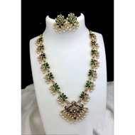 lotus necklace with earring..