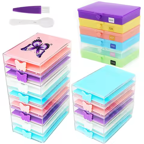 5D Diamond Painting Art Colorful Box Tray Kit Multi Placing Drill Tray Storage Box for 5D Diamond Pa