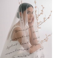 Custom wedding veil bespoke wedding veil with screen printing writing wedding veil prewed