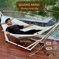 Quang Minh folding hammock frame set, painted black, 32mm tube hammock outdoor heavy duty hammock st