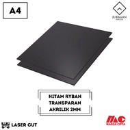 Ryban Black Acrylic Transparent A4 2mm Laminate Sheet