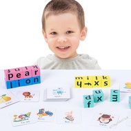 Wooden Card Word Spelling Toys Early Educational Toys Safe Wooden Material Logic Training Toy for Ki