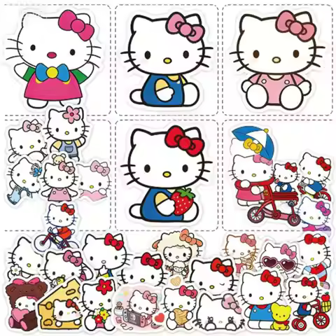 85pcs Sanrio Cartoon Hello Kitty Graffiti Stickers Waterproof Decals Stickers For Phone Thermos Note