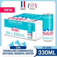 evian Sparkling Can Natural Mineral Water (330ml x 24)