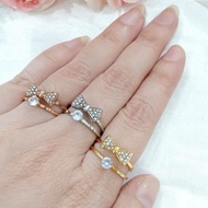 (BUY 1 GET 1) Elegant Ribbon Motif Women's Titanium Ring CT97-102-105LN