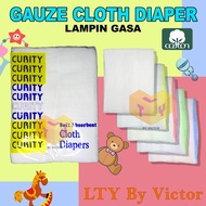 12PCS CURITY GAUZE CLOTH DIAPER COTTON FOR BABIES LAMPIN GASA COTTON GAZA INFANT NEW BORN 1DZ WHITE 