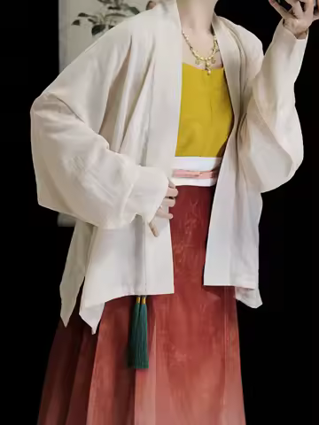 Daily Wearable Commuter Song System Hanfu Improved Aircraft Sleeves Blouse Female Summer Hanfu Jacke