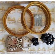 TAKASAGO Gold Rim Package + EXPEDITION WR155 Disc Brake Drum + Spokes