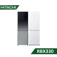 【含標準安裝】【HITACHI 日立】《送饗食天堂平日晚餐卷一張》313L 變頻雙門冰箱 RBX330L-XGR 琉璃黑左開