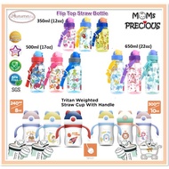 Autumnz Flip Top Straw Bottle/Tritan Weighted Straw Cup/ Sippy Cup/ Snapkis Straw Water Bottle