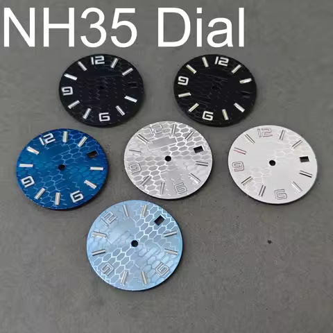 28.5mm Watch Dial Ice Blue Luminous Fit NH34 NH35 NH36 Movement Watch Accessories