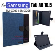 MDC Flip Wallet Casing suitable for Samsung Tab A8 10.5 X200 X205 Book Cover Case Sarung | Peranti S