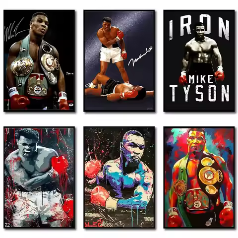 LunaArt for boxing champion Mike Tyson canvas painting poster printing wall art home decoration pain
