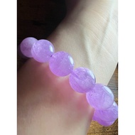 Dark purple and pink Kunzite stone bracelet in 12.5 mm round beads_Jade_PU 4u nature_love and love