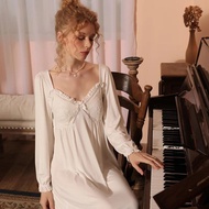 New store opening 50% discount for only three daysVintage Stretch Modal Evening Dress Princess Pajam